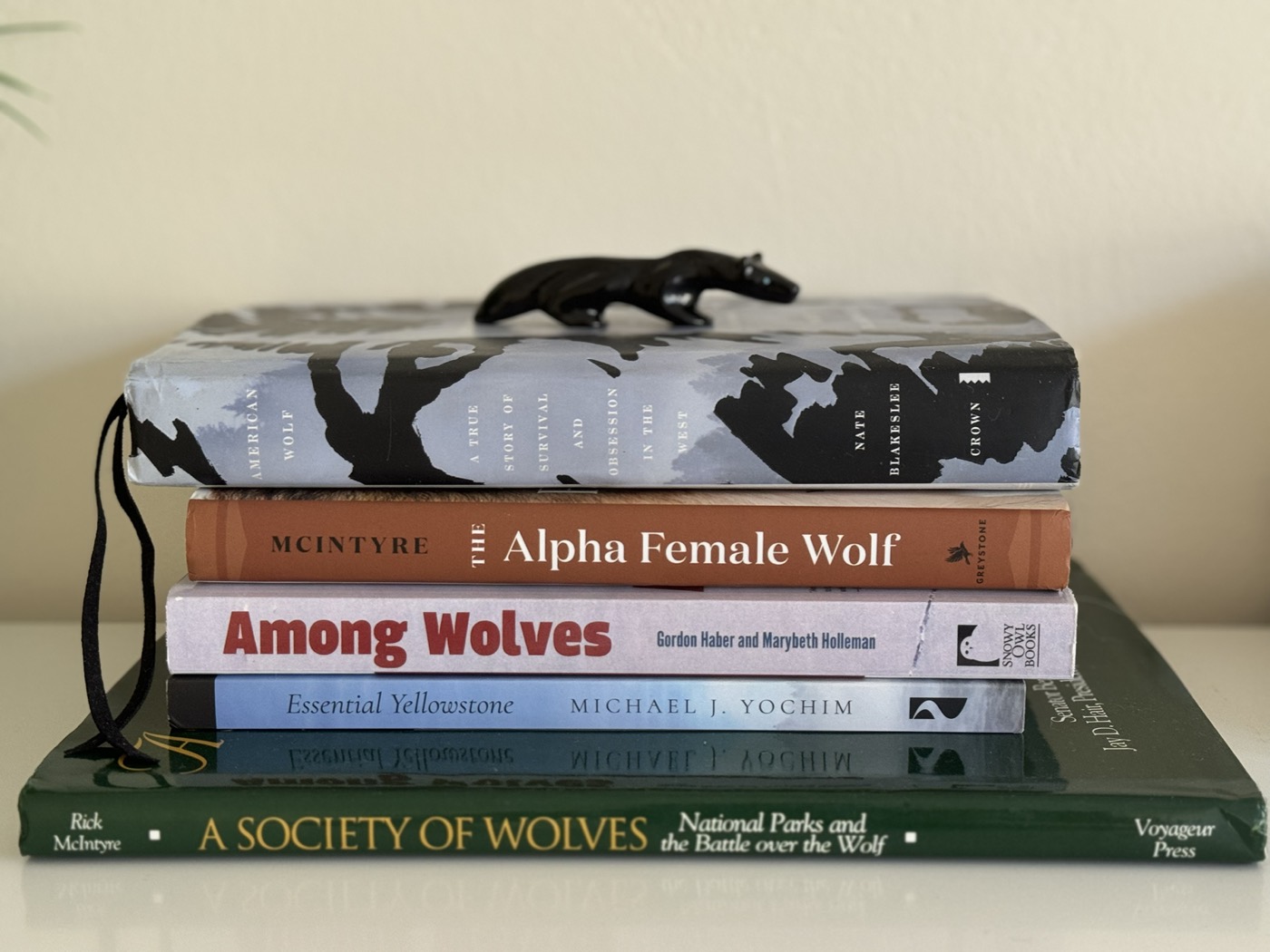 Books used in Ashley Avis's research for American Wolf
