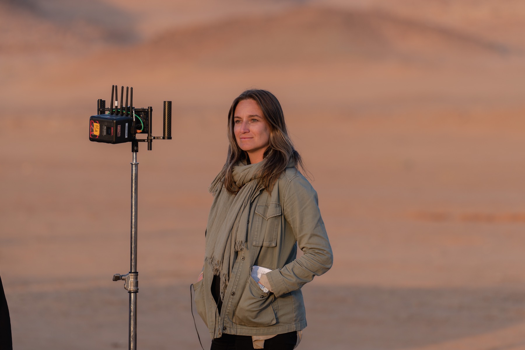 Ashley Avis on location in the Arabian desert during production of The Lamb